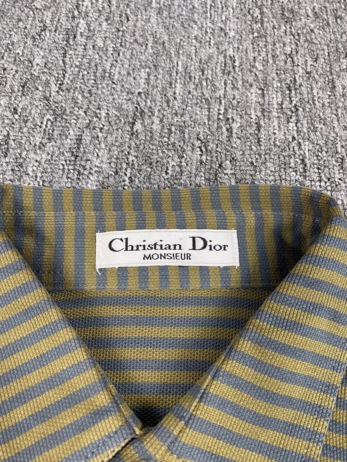 Christian Dior Monsieur × Designer × Vintage Vintage Christian Dior Monsieur Stripe Pocket Polo Size US M / EU 48-50 / 2 - 9 Thumbnail