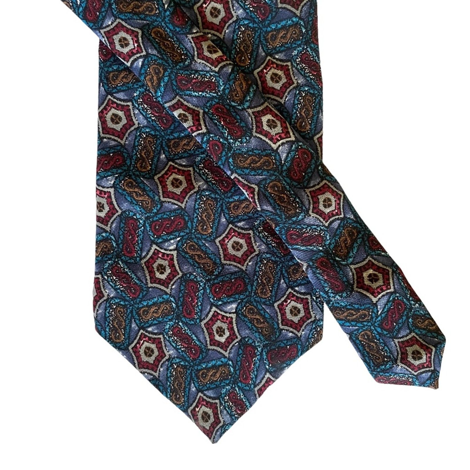 Dior Vintage Christian Dior Monsieur Abstract Blue Silk Tie Size ONE SIZE - 3 Thumbnail
