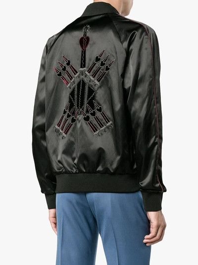 Valentino Love Blade Embroidered Satin Bomber Jacket Size US M / EU 48-50 / 2 - 7 Thumbnail