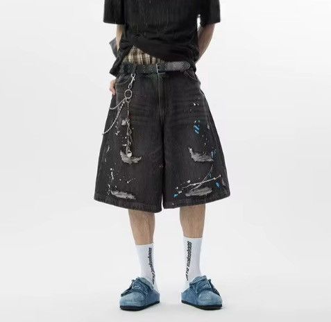 Japanese Brand Hip hop ripped loose denim shorts Size US 30 / EU 46 - 4 Thumbnail