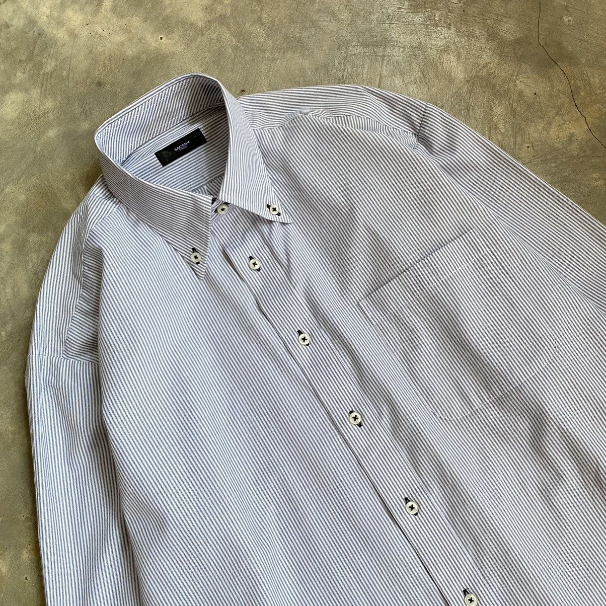 Yohji Yamamoto Sacsny by Yohji Yamamoto Stripe Long Sleeve Shirt Size US XL / EU 56 / 4 - 2 Thumbnail