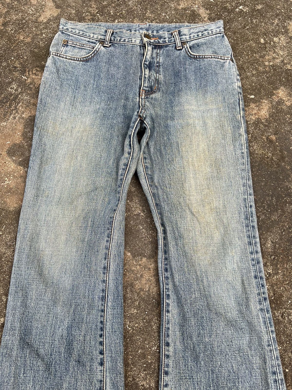 Japanese Brand × Wrangler 💥Flare💥 wrangler Distressed Mud Wash Jeans Size US 30 / EU 46 - 3 Thumbnail