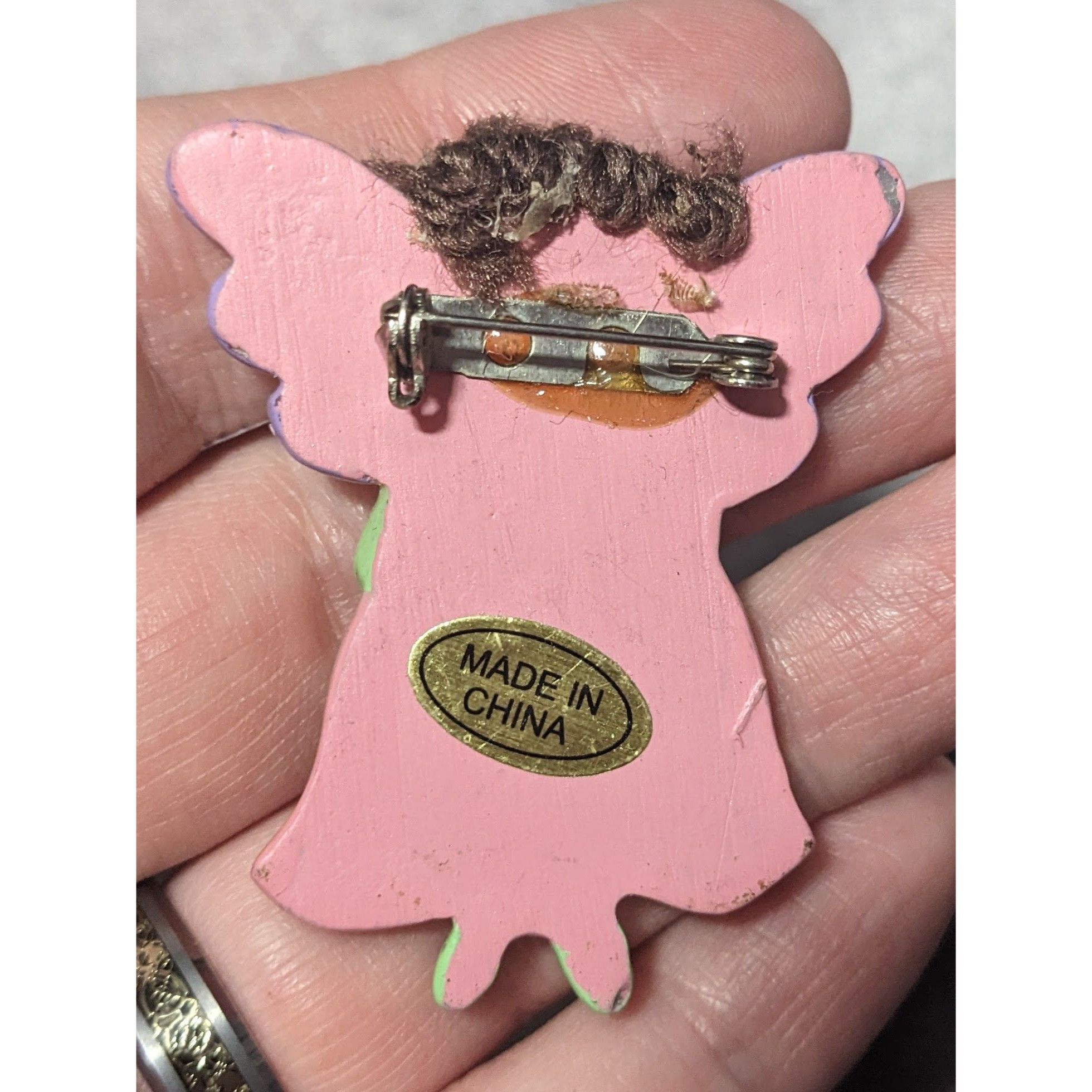 Other Vintage Wood-Look Spring Garden Fairy Brooch Size ONE SIZE - 6 Thumbnail