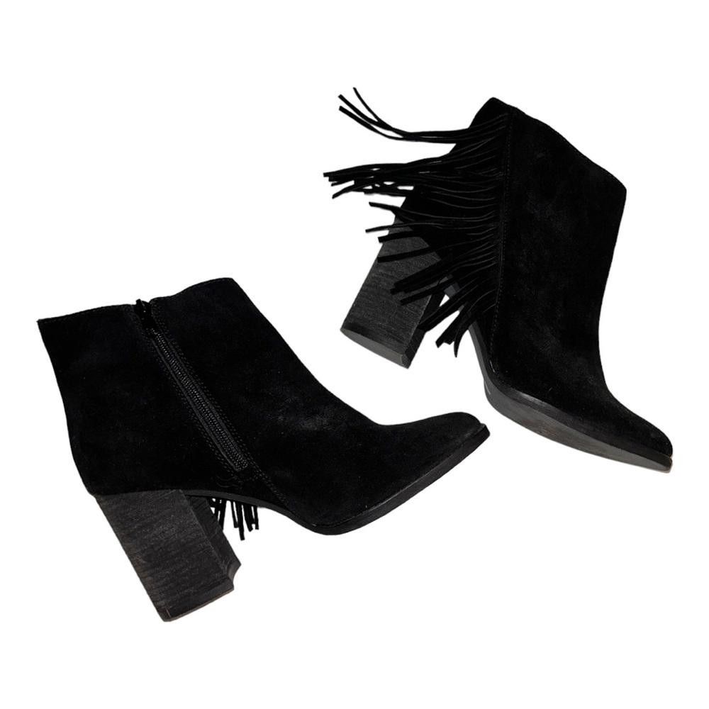 Designer Arturo Chiang l Black Suede Leather Booties W Fringe Size 9 Size US 9 / IT 39 - 6 Thumbnail