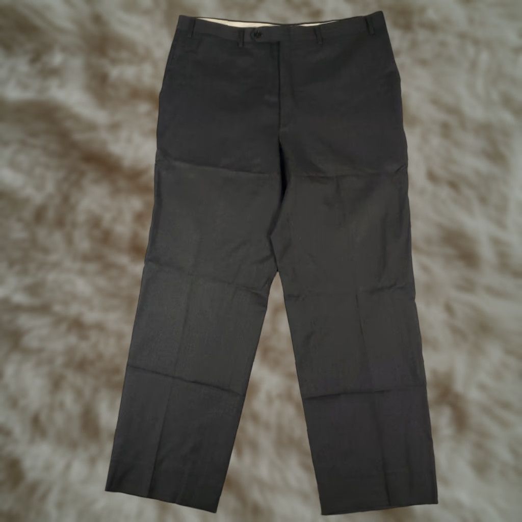 Canali Canali Pants Mens 34x29 Gray Wool Dress Slacks Flat Front Trousers Chino Size US 34 / EU 50 - 1 Thumbnail