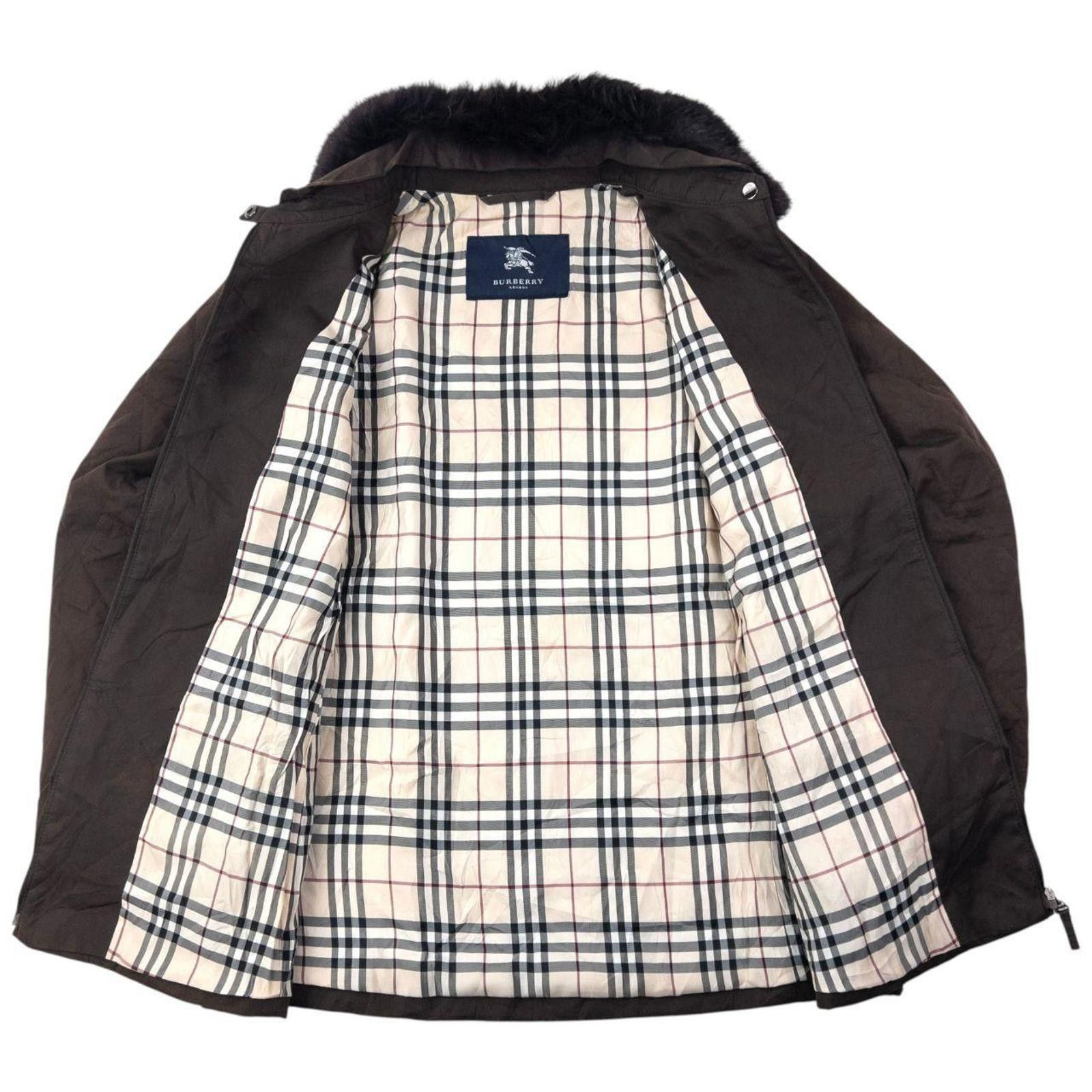 Burberry Vintage 2000s Burberry Nova Check Lined Fur Collar Jacket L Size US L / EU 52-54 / 3 - 2 Thumbnail