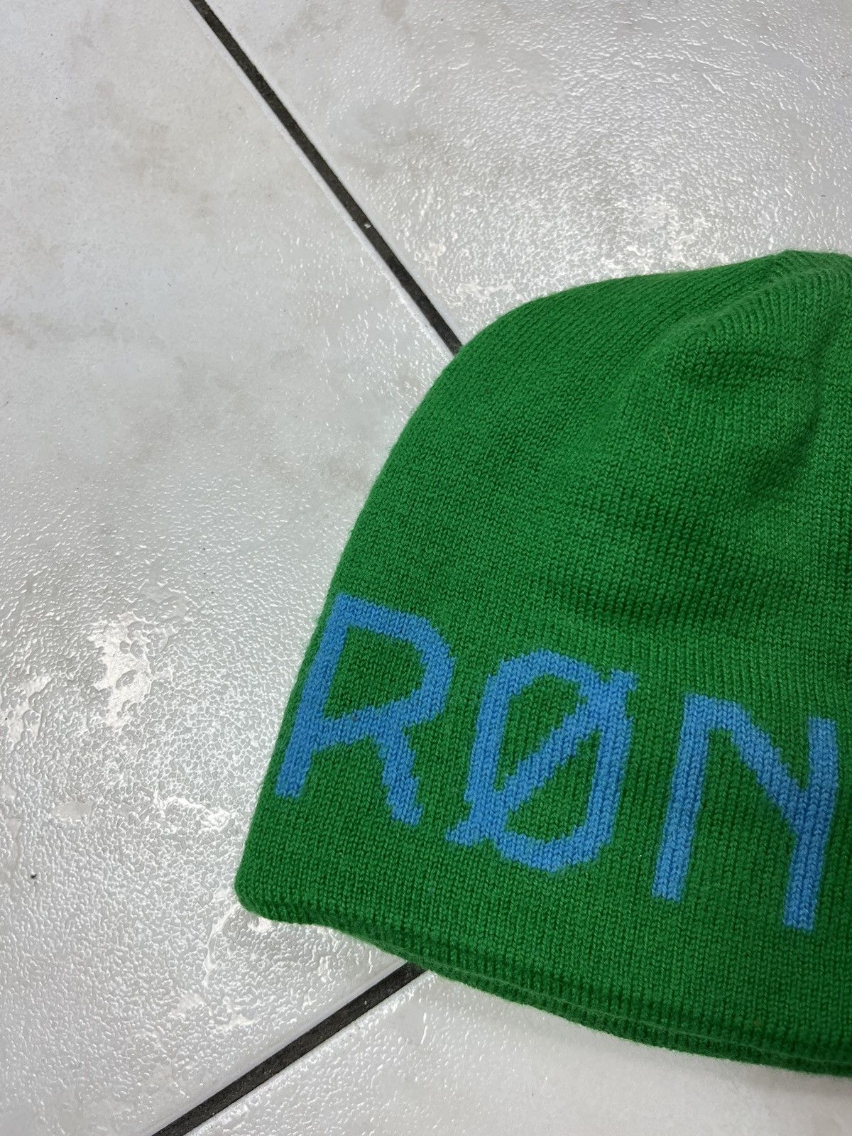 Norrona Norrona wool y2k all over print logo beanie chrome green hat Size ONE SIZE - 4 Thumbnail