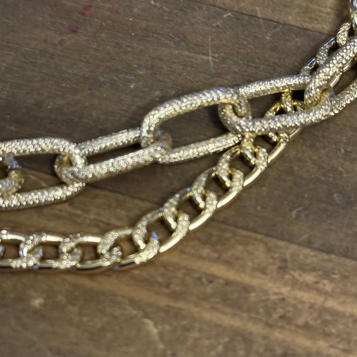 Other Chunky double layered white and gold link chain necklace Size ONE SIZE - 4 Thumbnail