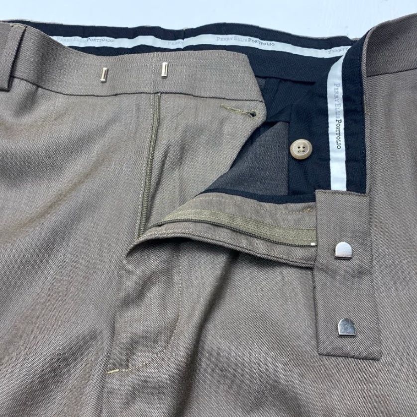 Perry Ellis Perry Ellis Portfolio Dress Pants 40x32 Rock Taupe NWT NEW Luxury Performance Size US 40 / EU 56 - 5 Thumbnail