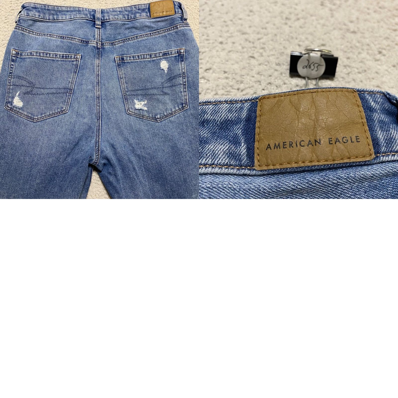 American Eagle Outfitters American Eagle Outfitters Mom Jeans Womens 8P Blue Denim Medium Wash Distressed Regular 5-Pocket Jeans Womens 90s Grunge Retro Size 30" / US 8 / IT 44 - 9 Thumbnail