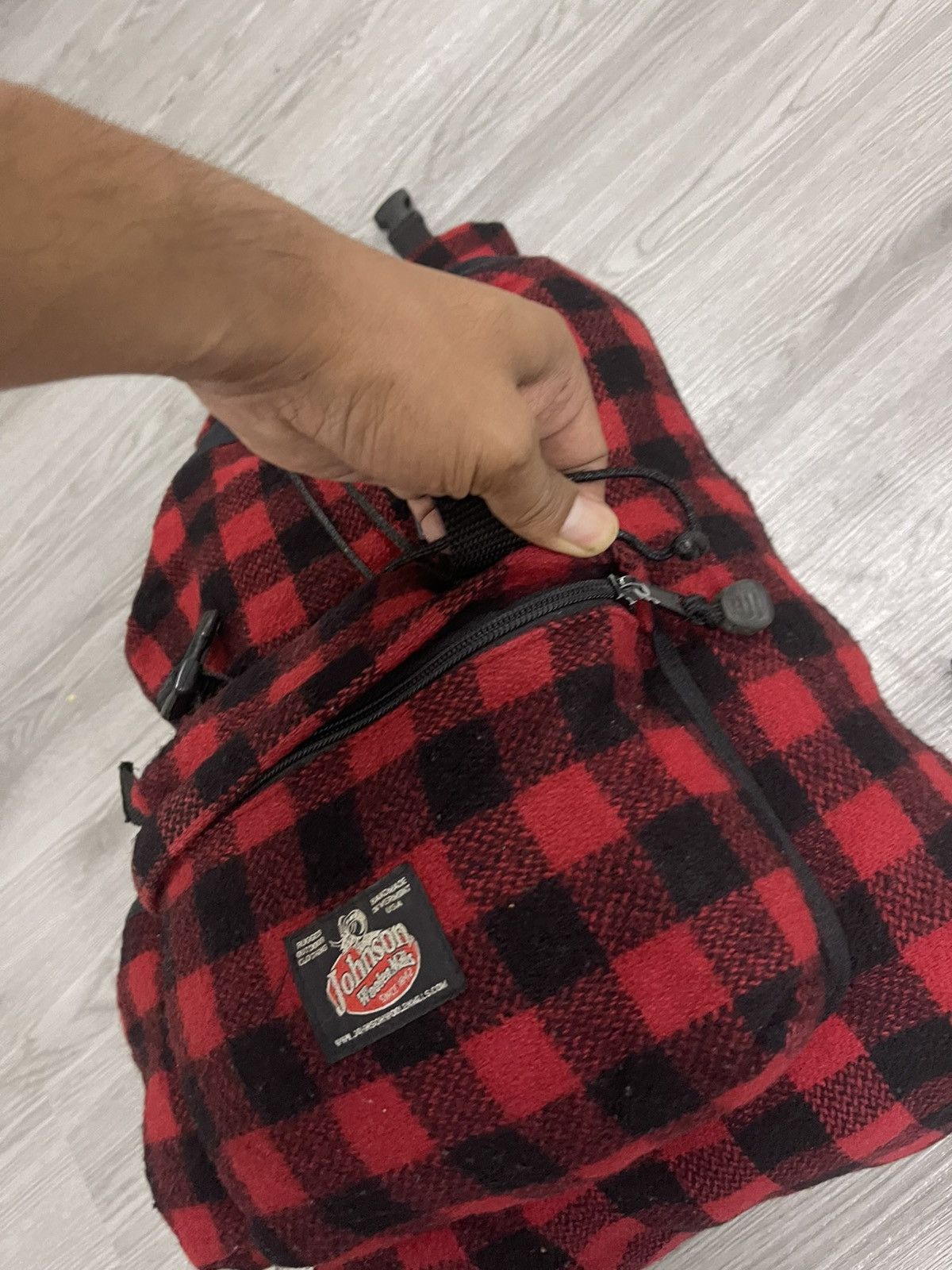 Johnson Woolen Mills Red Plaid Johnson Woolen Mill Rucksack Bagpack Size ONE SIZE - 14 Thumbnail