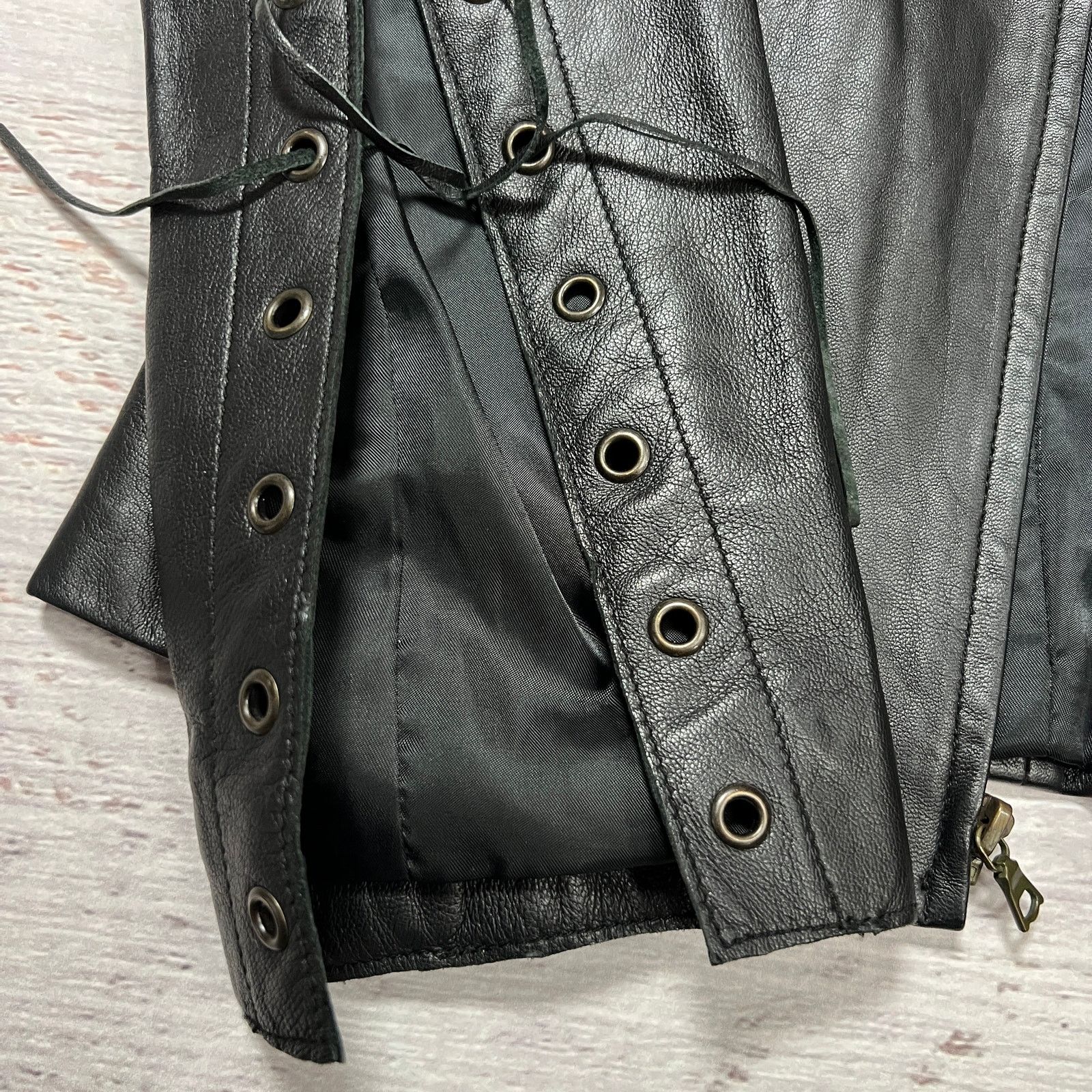 Other Abandon Italian Leather Moto Jacket Black Lace-Up XS Size XS / US 0-2 / IT 36-38 - 4 Thumbnail
