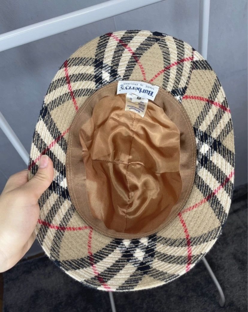 Burberry Vintage Burberrys Wool Hat Beige Brown Made in England 90s Size ONE SIZE - 5 Thumbnail