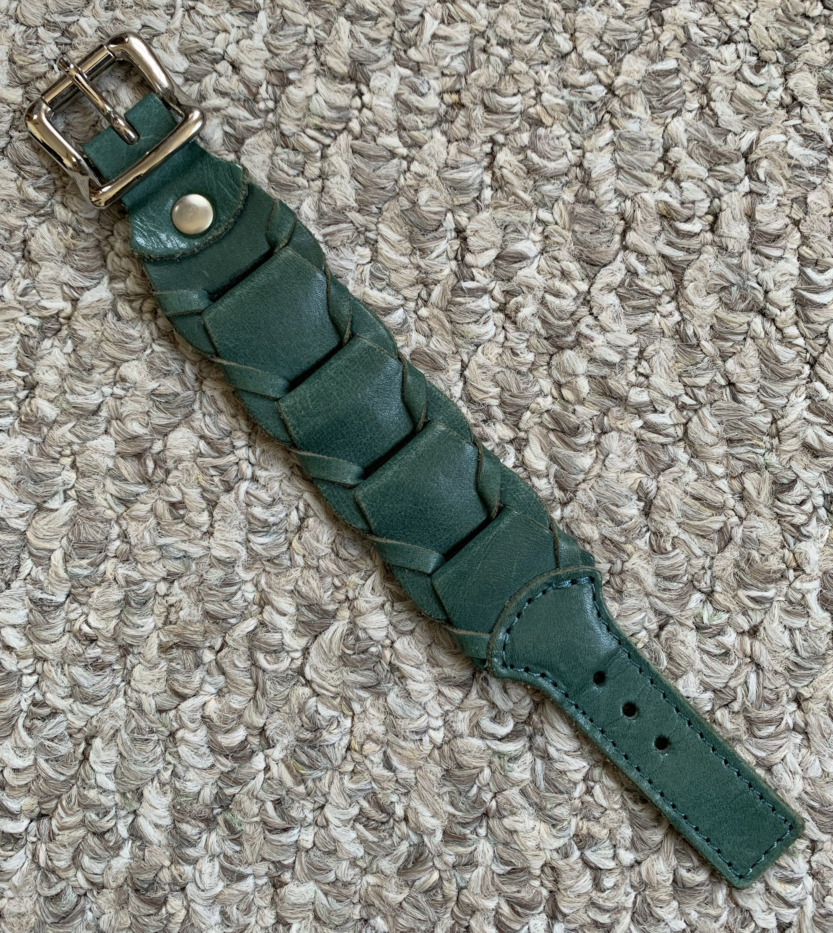 Undercover Undercover Braided Green Leather Bracelet Size ONE SIZE - 2 Thumbnail