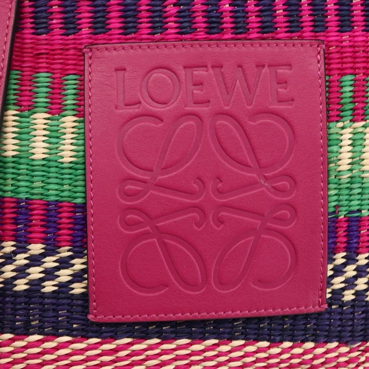Loewe Loewe Anagram Raffia Leather Tote Bag Multicolor Size ONE SIZE - 12 Thumbnail