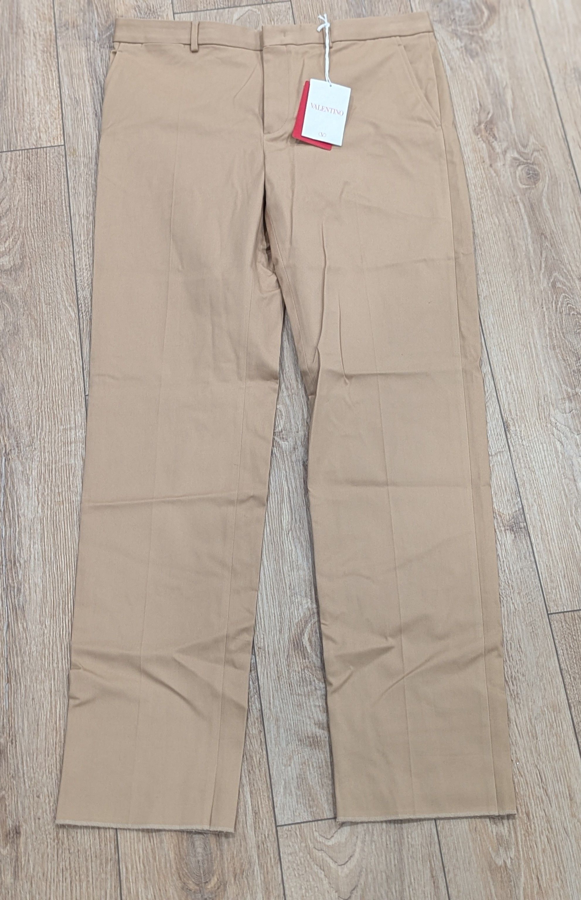 Valentino Valentino Flat Front Chino Pants Beige 52 US 36 Size US 36 / EU 52 - 1 Thumbnail