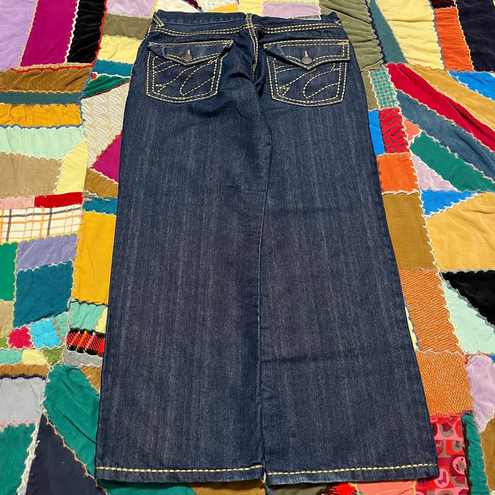 Other Zeep Y2K Baggy Skater Gold Stitched Loose Fit Jeans 32Wx30L Size US 32 / EU 48 - 1 Thumbnail