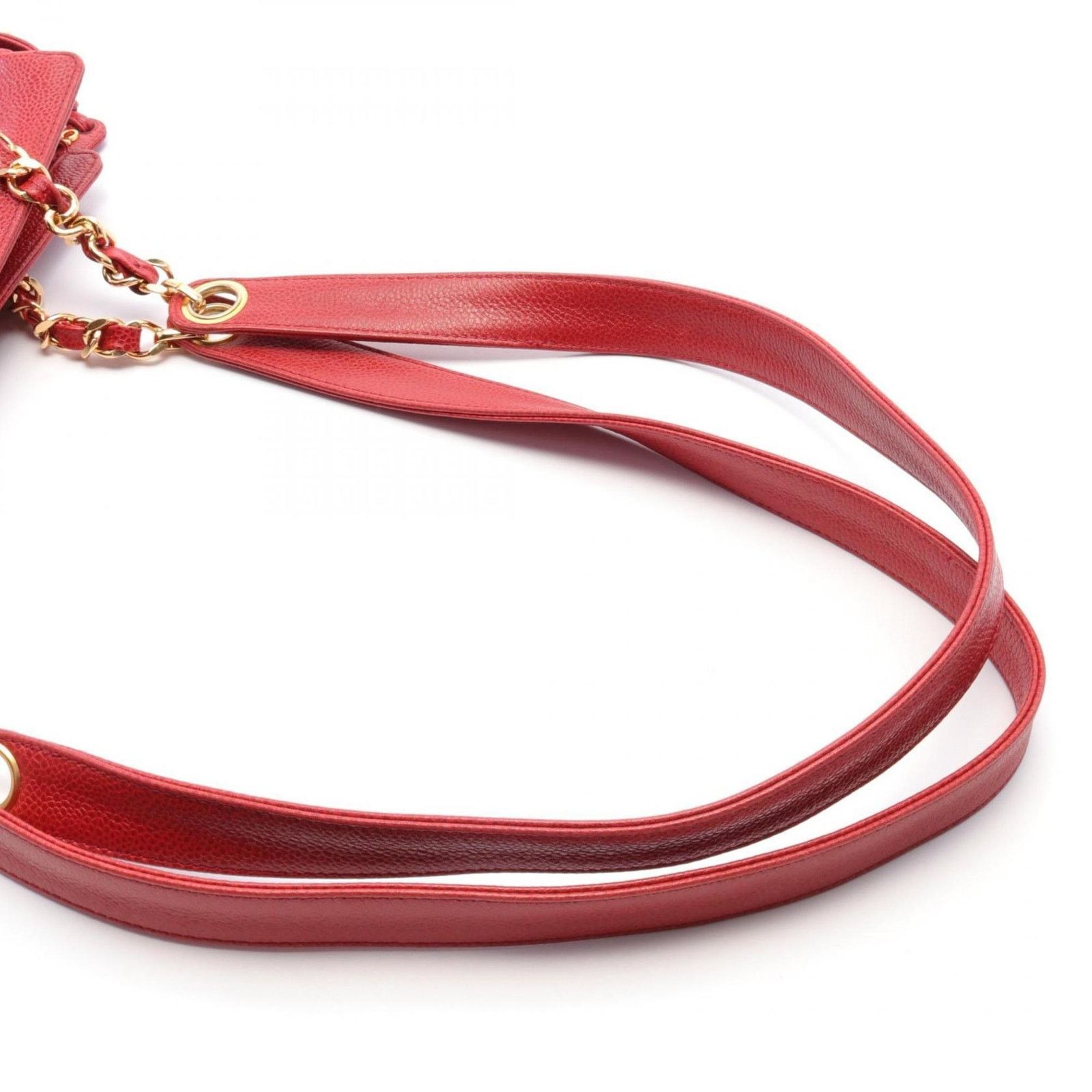 Chanel Red Caviar Leather Shoulder Bag