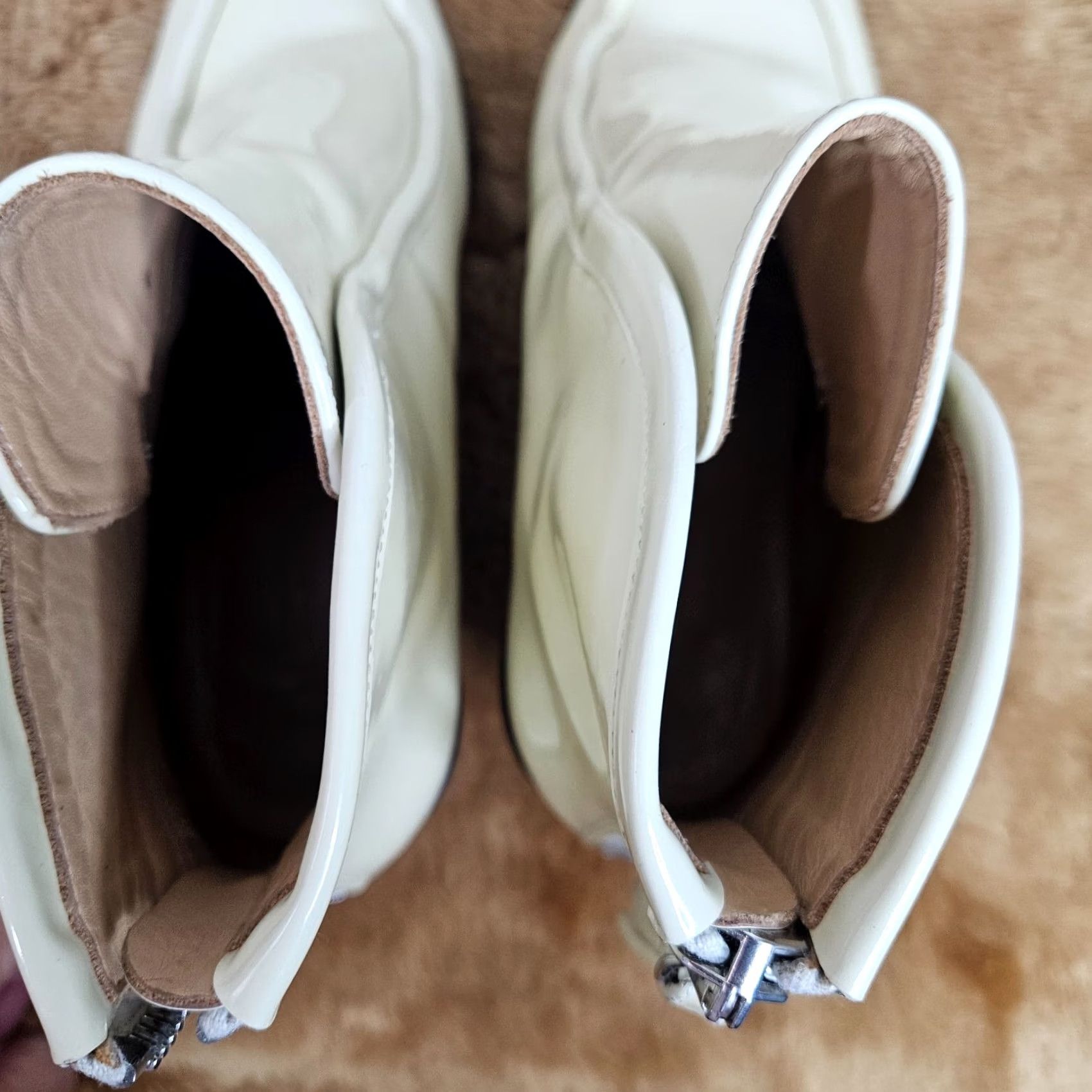 Jil Sander Jil Sander Western Ankle Boots Ivory Pointed Toe Zip Leather Heel Block Size 37 Women Footwear Shoes 37 Ivory Western Boots Womens Size US 7 / IT 37 - 5 Thumbnail