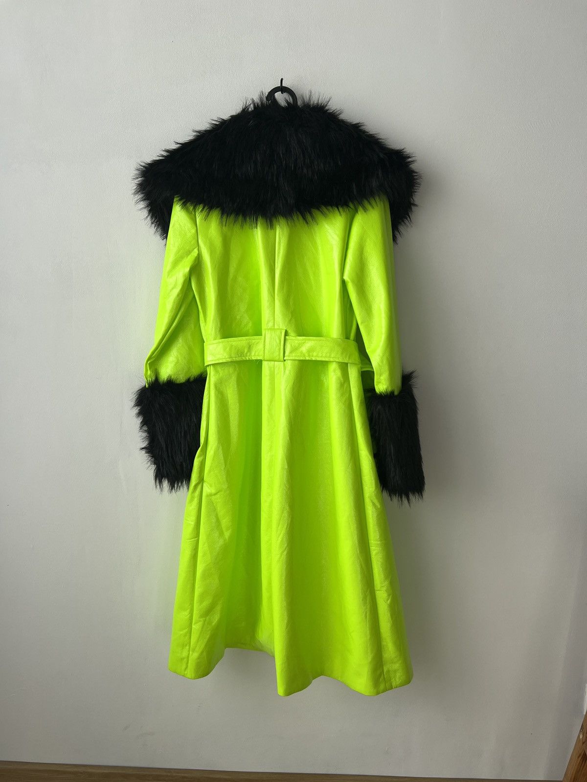 Jaded London Jaded London Neon Green Trench Coat Faux Fur Trims UK10 Size S / US 4 / IT 40 - 10 Thumbnail