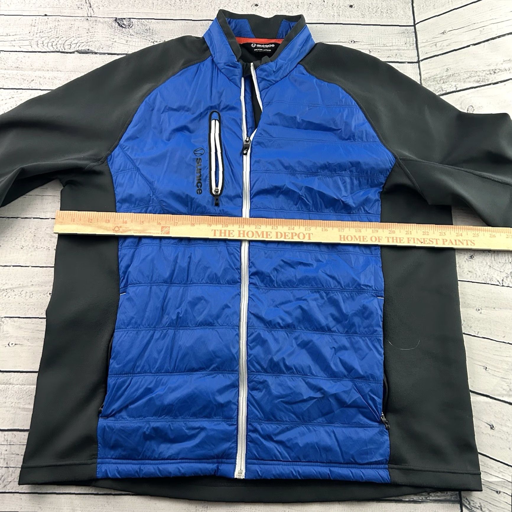 Vintage Sunice Huxley Thermal Hybrid Full Zip Golf Jacket Men L Gray Blue Jacket Mens Golf Full Zip Sunice Huxley Thermal Hybrid Gray Blue Size US L / EU 52-54 / 3 - 6 Thumbnail