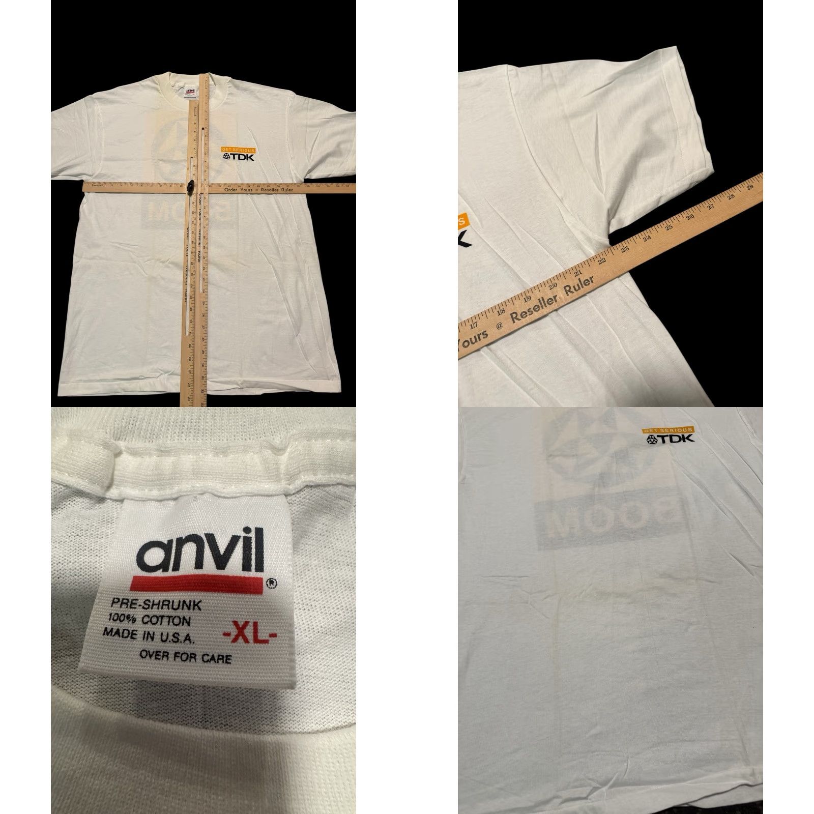 Anvil VINTAGE TDK Electronics Cassette Tape Spinal Tap Single Stitch XL Tee Shirt Men White 1990s 90s Graphic Print Rock Punk Grunge Hipster Metal Size US XL / EU 56 / 4 - 9 Thumbnail