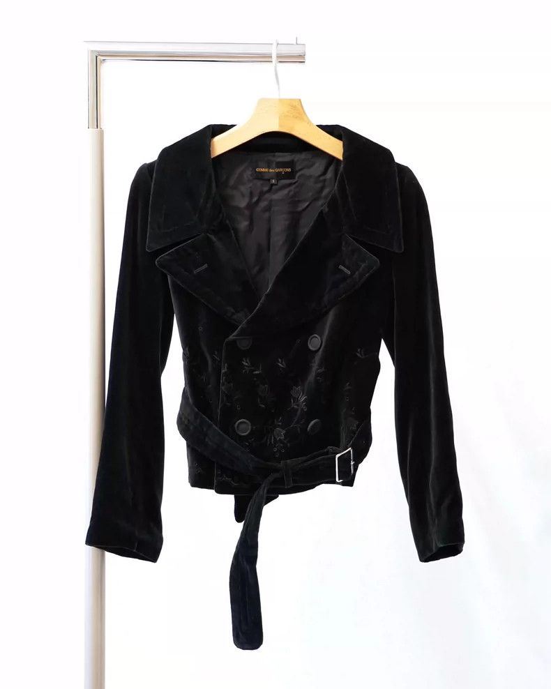 Comme des Garcons Comme des Garcons Embroidered velvet coat Size S / US 4 / IT 40 - 3 Thumbnail