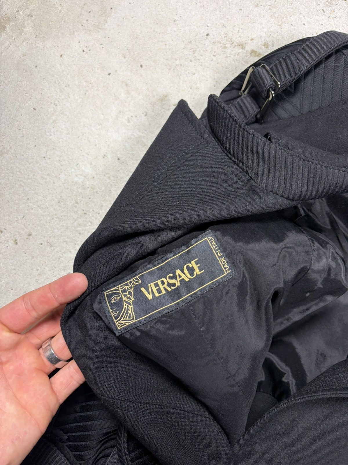 Versace FW2003 Gianni Versace by Donatella Bondage Moto Biker Jacket Size M / US 6-8 / IT 42-44 - 15 Thumbnail