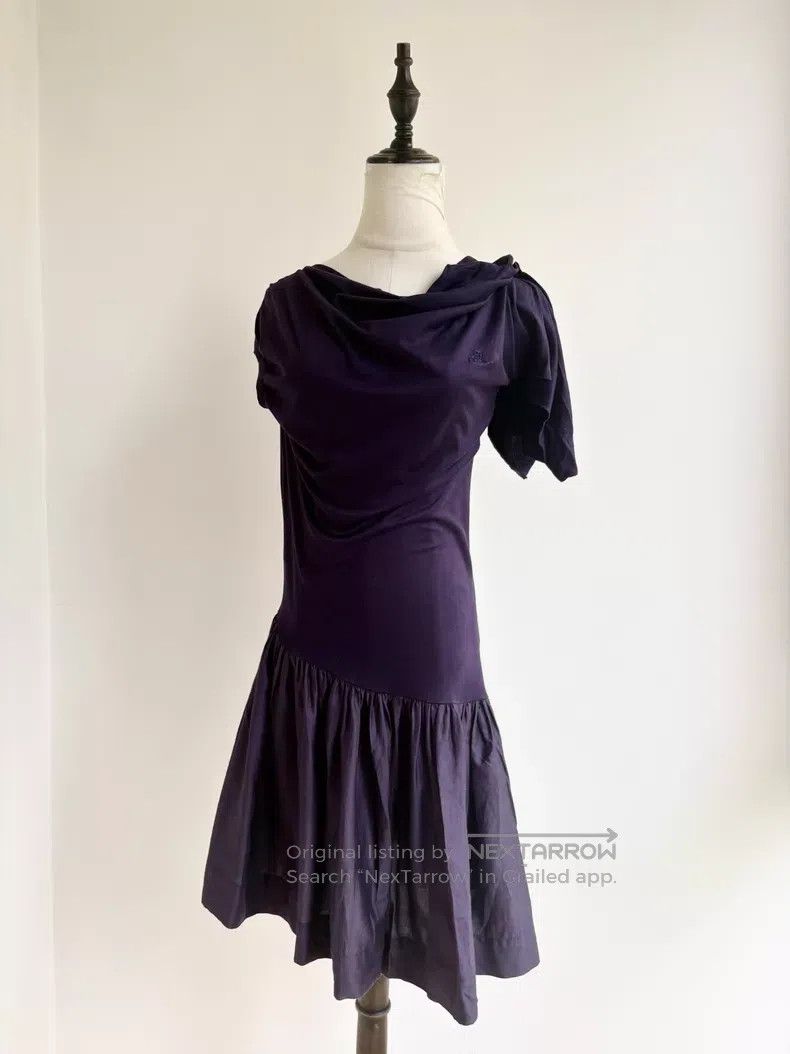 Vivienne Westwood Vivienne Westwood Purple Asymmetrical Drape Neck Dress Size M / US 6-8 / IT 42-44 - 2 Thumbnail