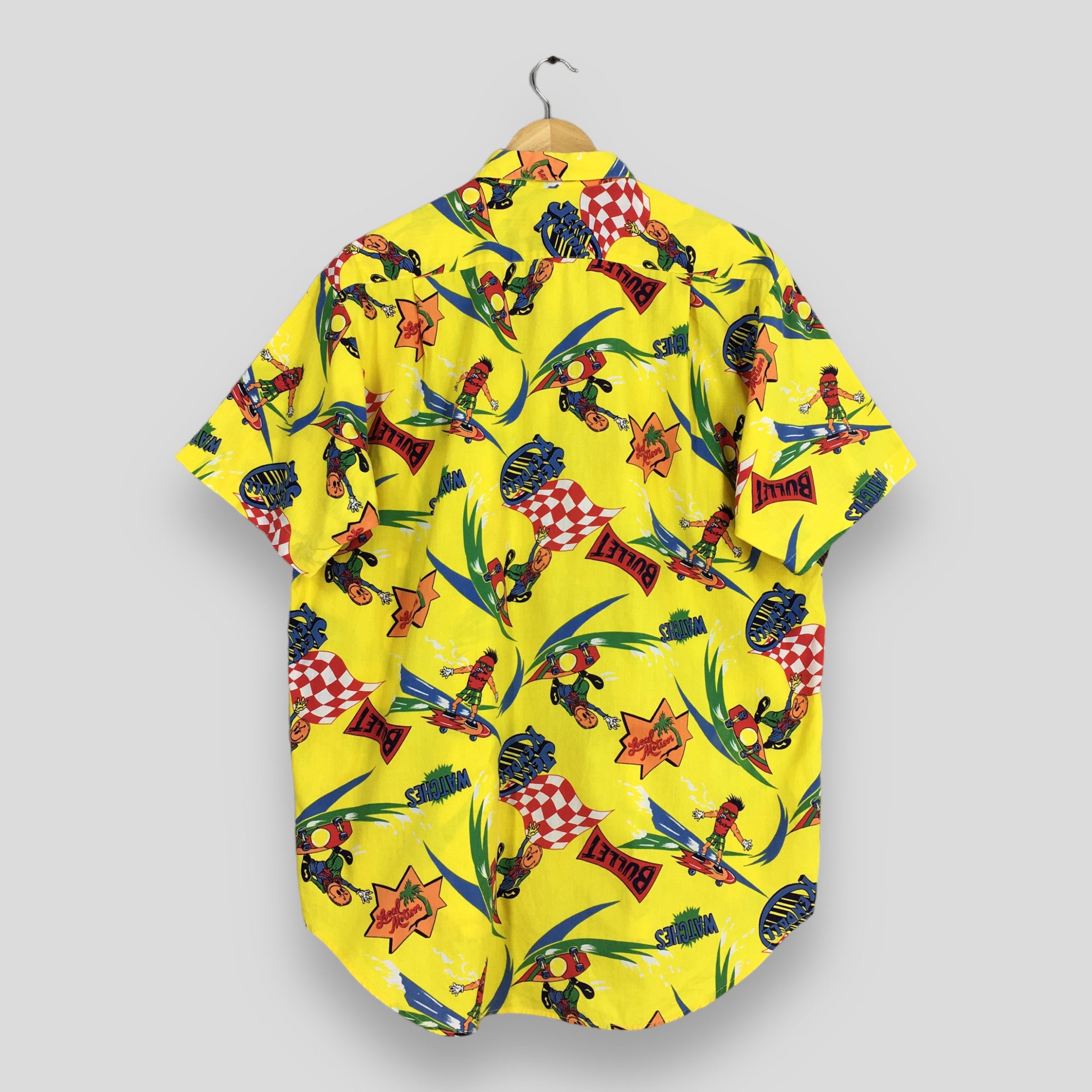 Santa Cruz Skateboards Vintage 80's Jeff Kendall Bullet Skateboarding Aloha Shirt Size US XL / EU 56 / 4 - 7 Thumbnail