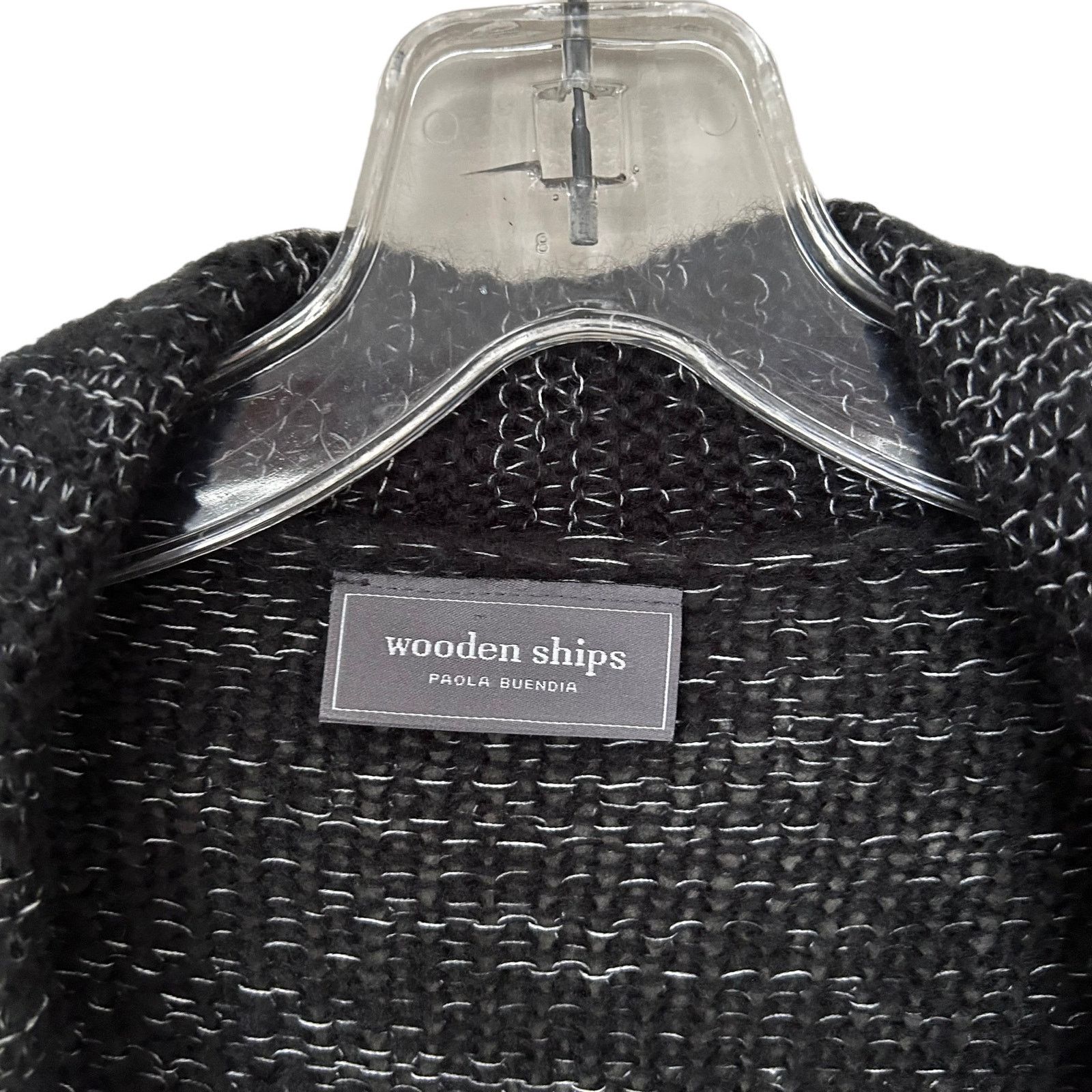 Other Wooden Ships Black Open Front Knit Cardigan Sz XS Size XS / US 0-2 / IT 36-38 - 2 Thumbnail