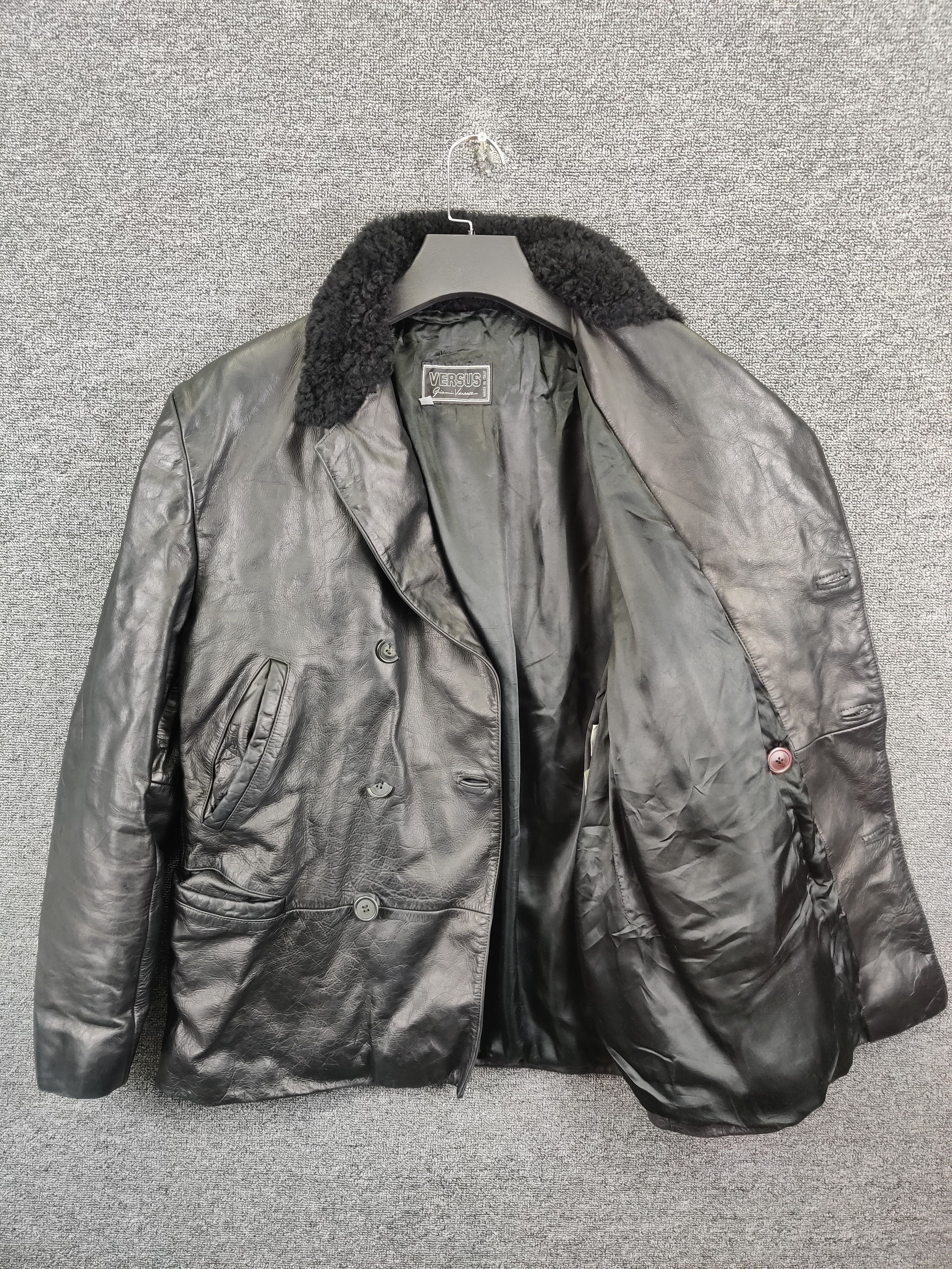 Versus Versace Vintage Versus Versace Double Burton Leather Fur Jacket Size US L / EU 52-54 / 3 - 6 Thumbnail