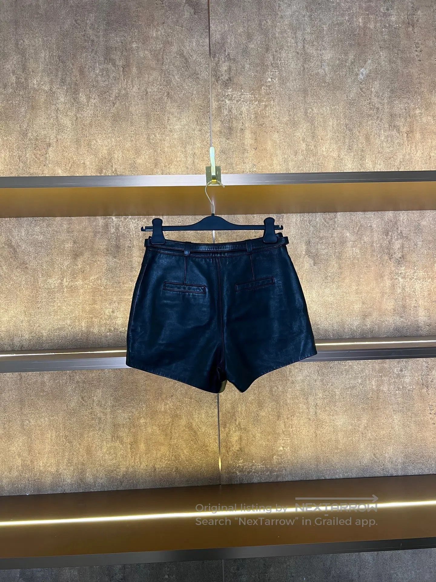 Saint Laurent Paris Saint Laurent Paris Lamb Leather Shorts| Size 35" - 2 Thumbnail