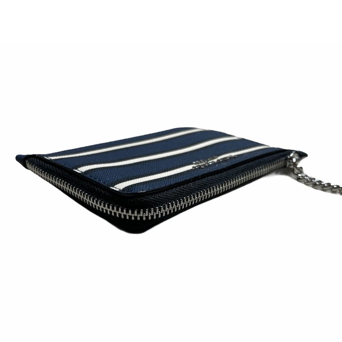 Kate Spade Kate Spade Medium L-Zip Card Holder Blue Stripes Wallet Size ONE SIZE - 3 Thumbnail