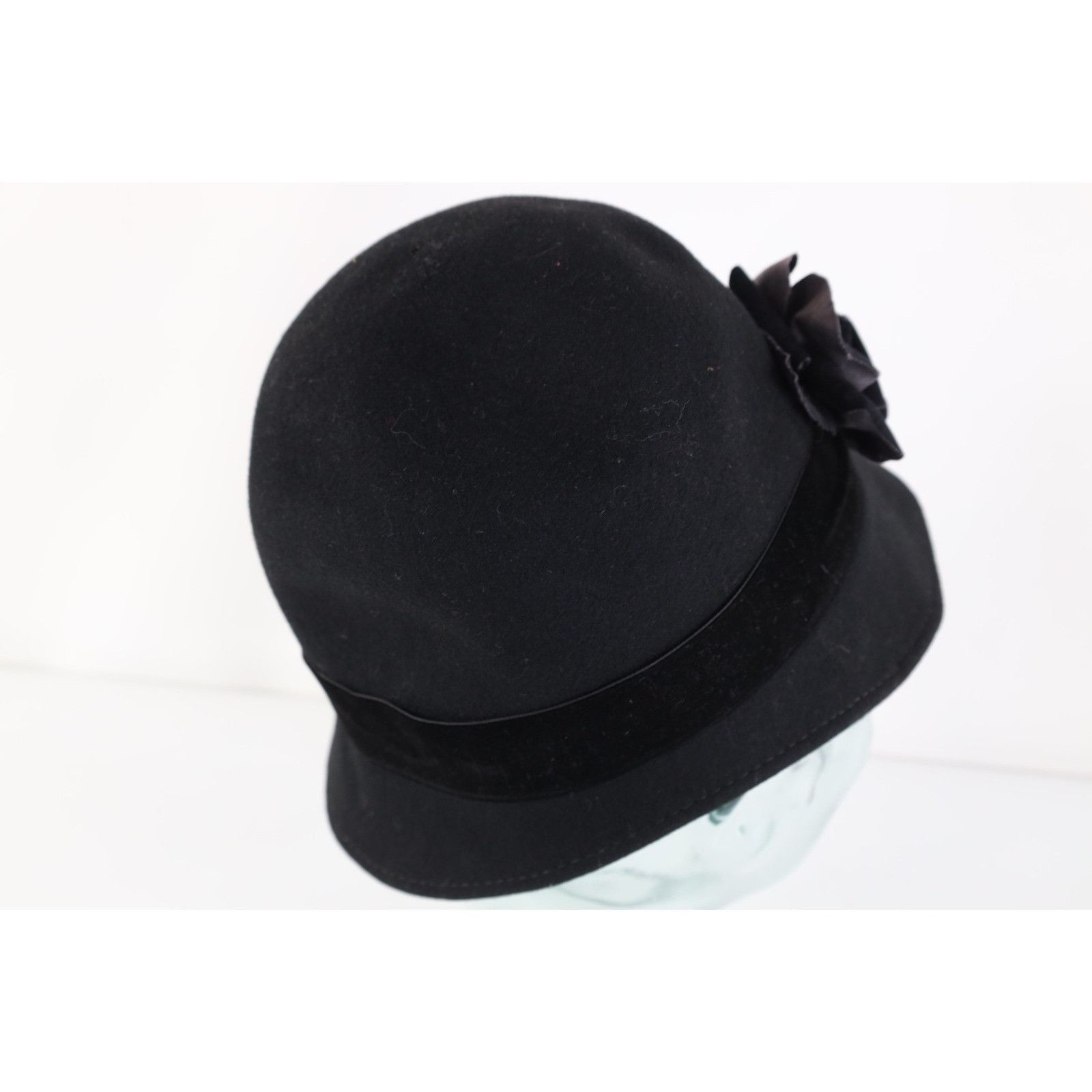 Vintage Vintage 50s Streetwear Felt Wool Flower Band Cloche Hat Cap Size ONE SIZE - 6 Thumbnail