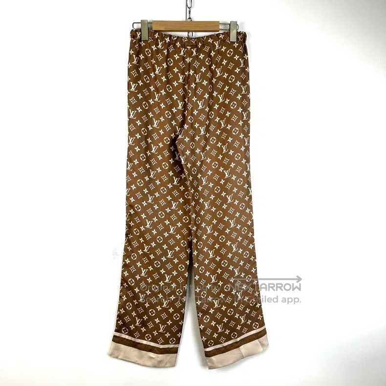 Louis Vuitton Louis Vuitton Coffee color presbyopic silk trousers with f Size 33" - 2 Thumbnail