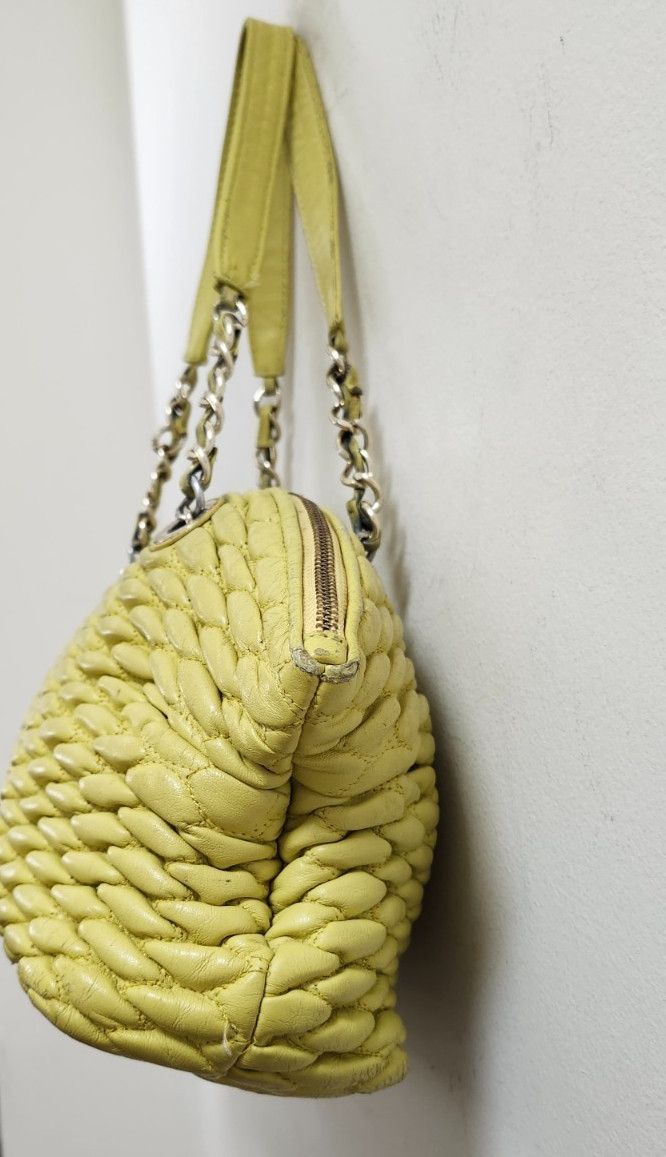 Other Paolo Masi Italy Woven Leather Tote Bag Yellow Leather Size ONE SIZE - 4 Thumbnail