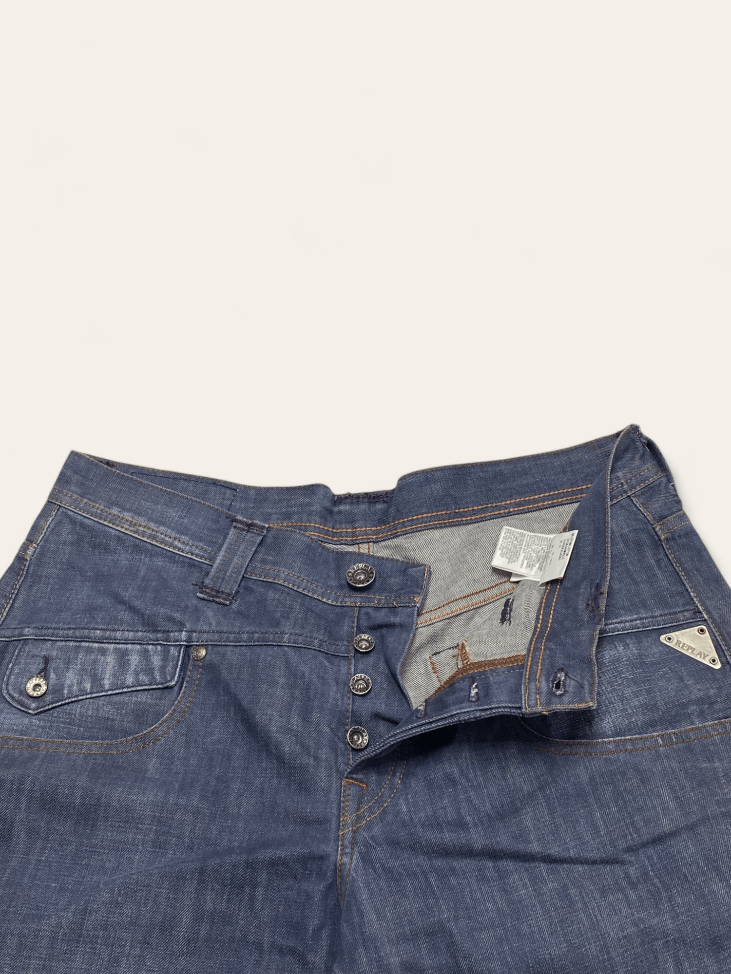 Jean Vintage REPLAY Navy Denim Jeans Y2k Style Beautiful Size US 34 / EU 50 - 8 Thumbnail