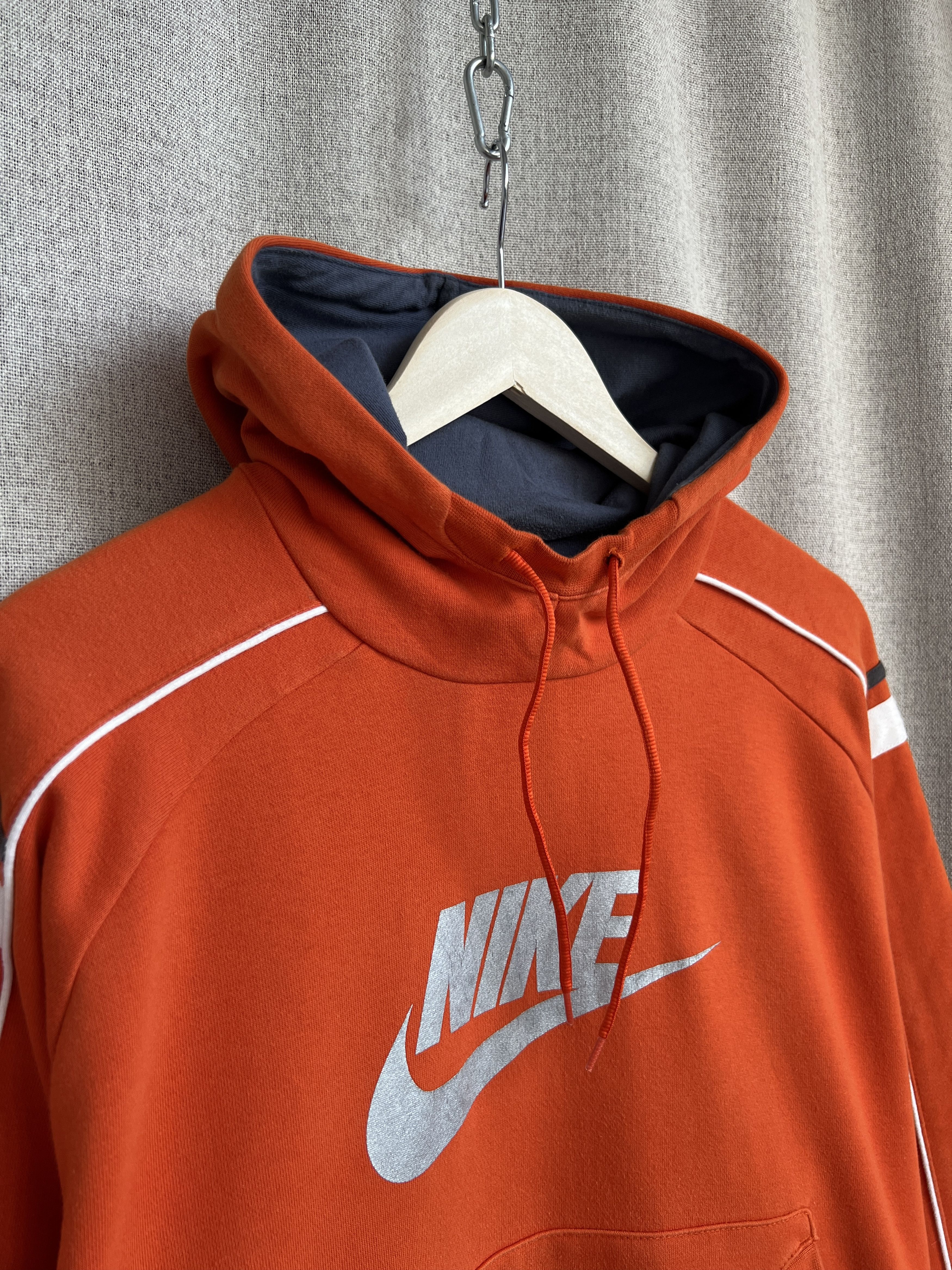 Nike Vintage Y2K Nike Big Logo Box Fit Orange Hoodie Size US M / EU 48-50 / 2 - 10 Thumbnail