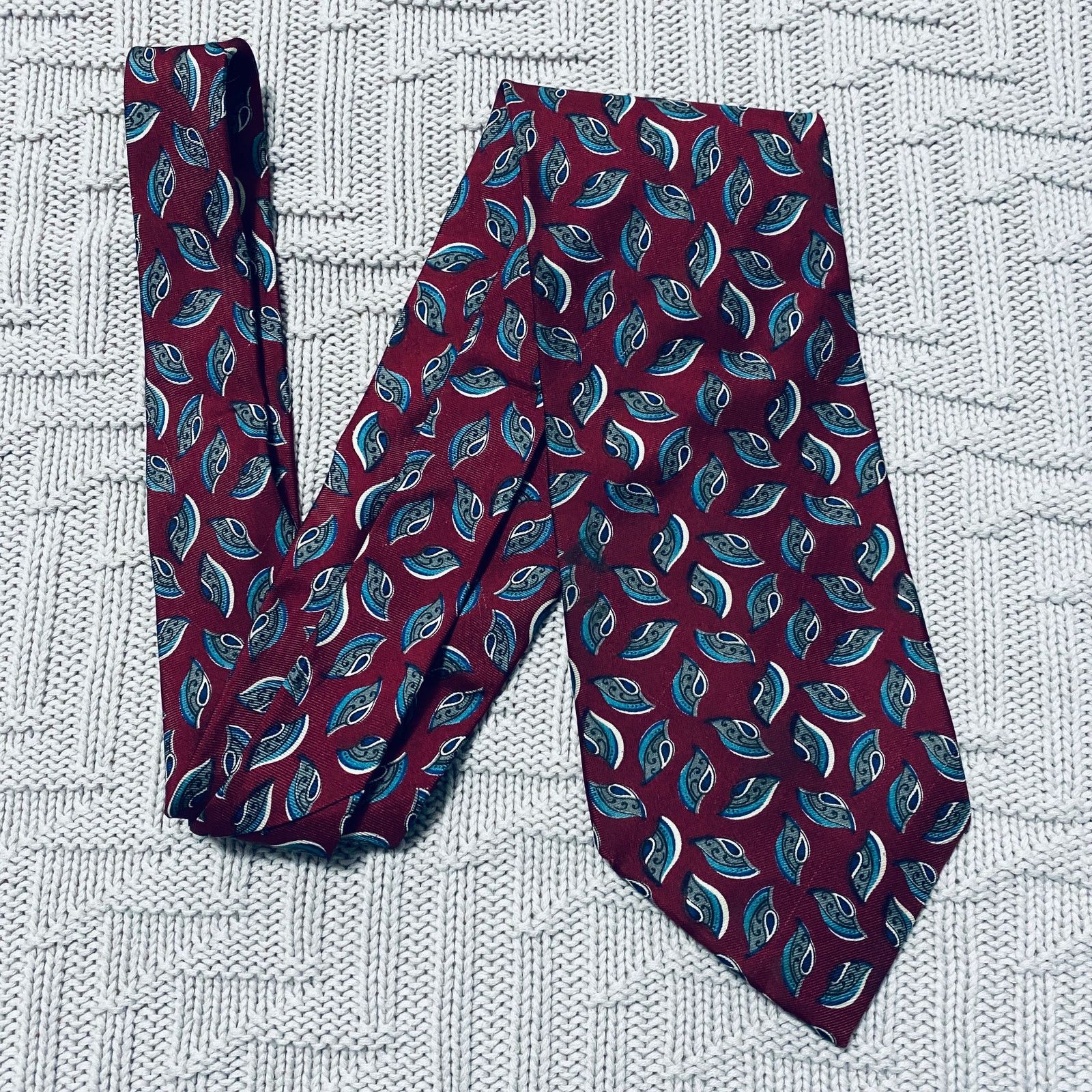 Dior Vintage Dior maroon abstract silk tie Size ONE SIZE - 1 Thumbnail