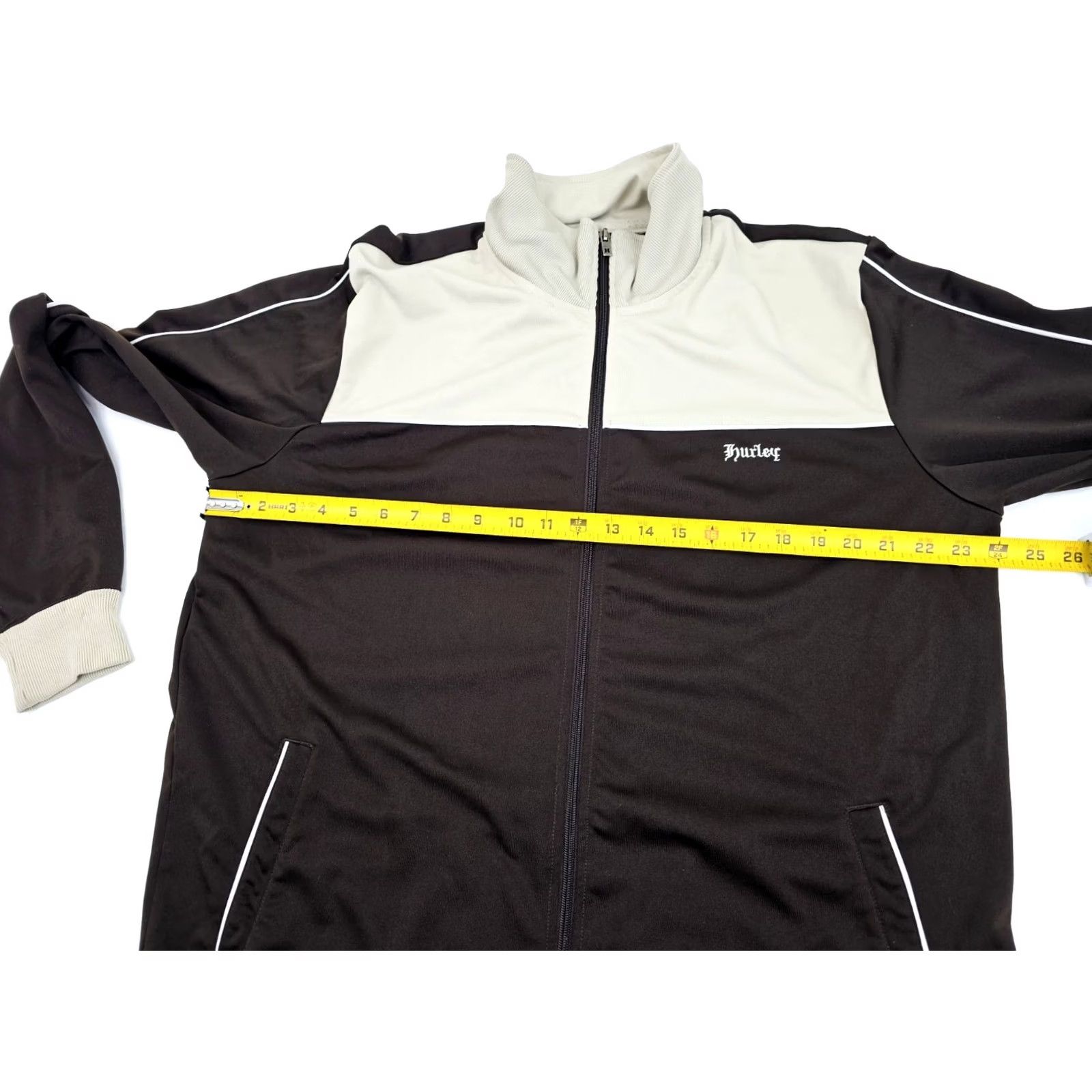 Hurley Hurley Y2K Full Zip Jacket Sweater Embroidered Logo Mens XL Beige Brown EUC Size US XL / EU 56 / 4 - 6 Thumbnail