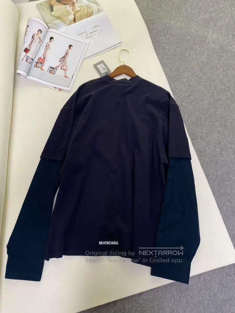 Balenciaga Balenciaga Navy Blue Fake Two-Piece T, XS Size Size US XS / EU 42 / 0 - 2 Thumbnail