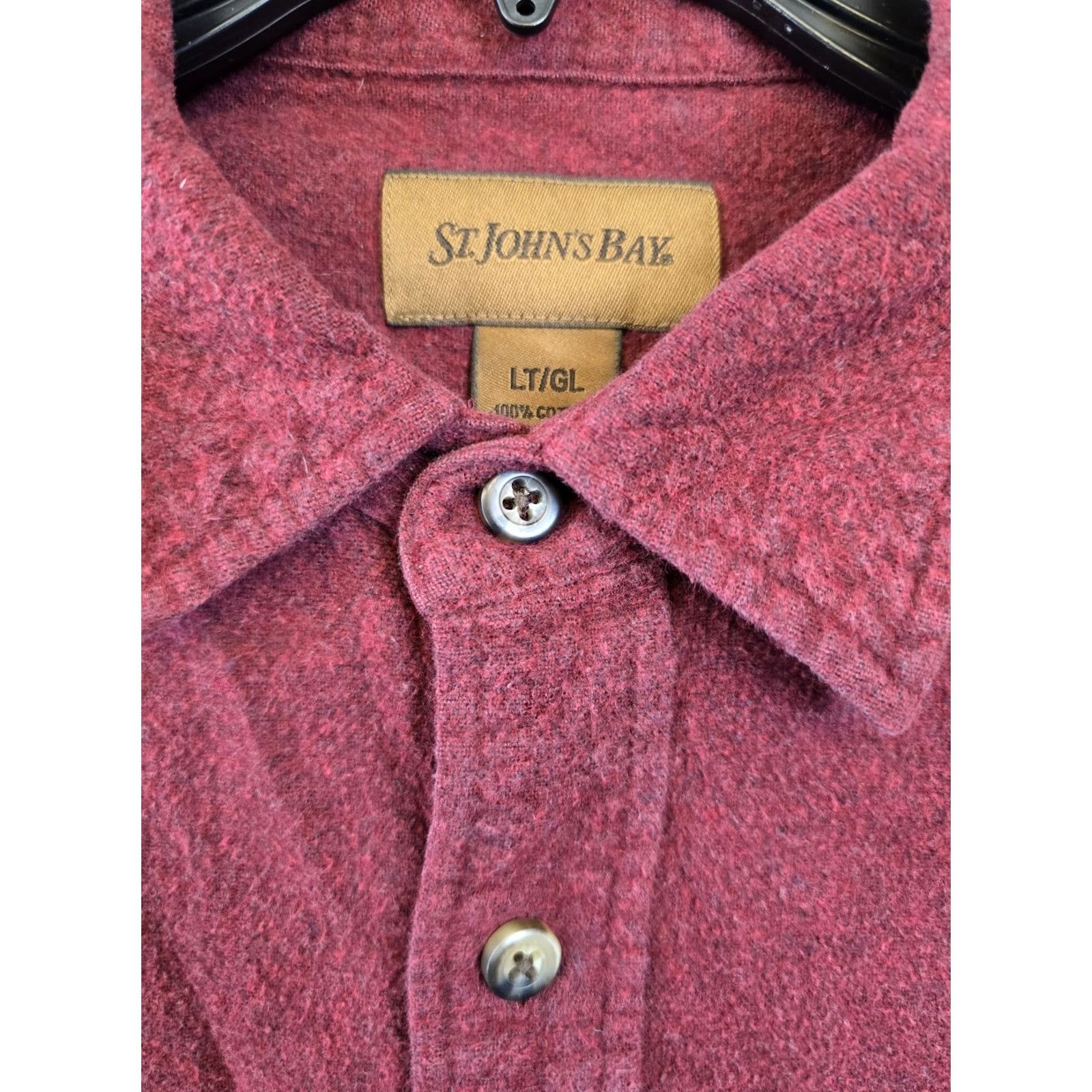 Vintage VTG St Johns Bay Men’s Red Cotton Long Sleeve Button Down Flannel Large Size US L / EU 52-54 / 3 - 4 Thumbnail