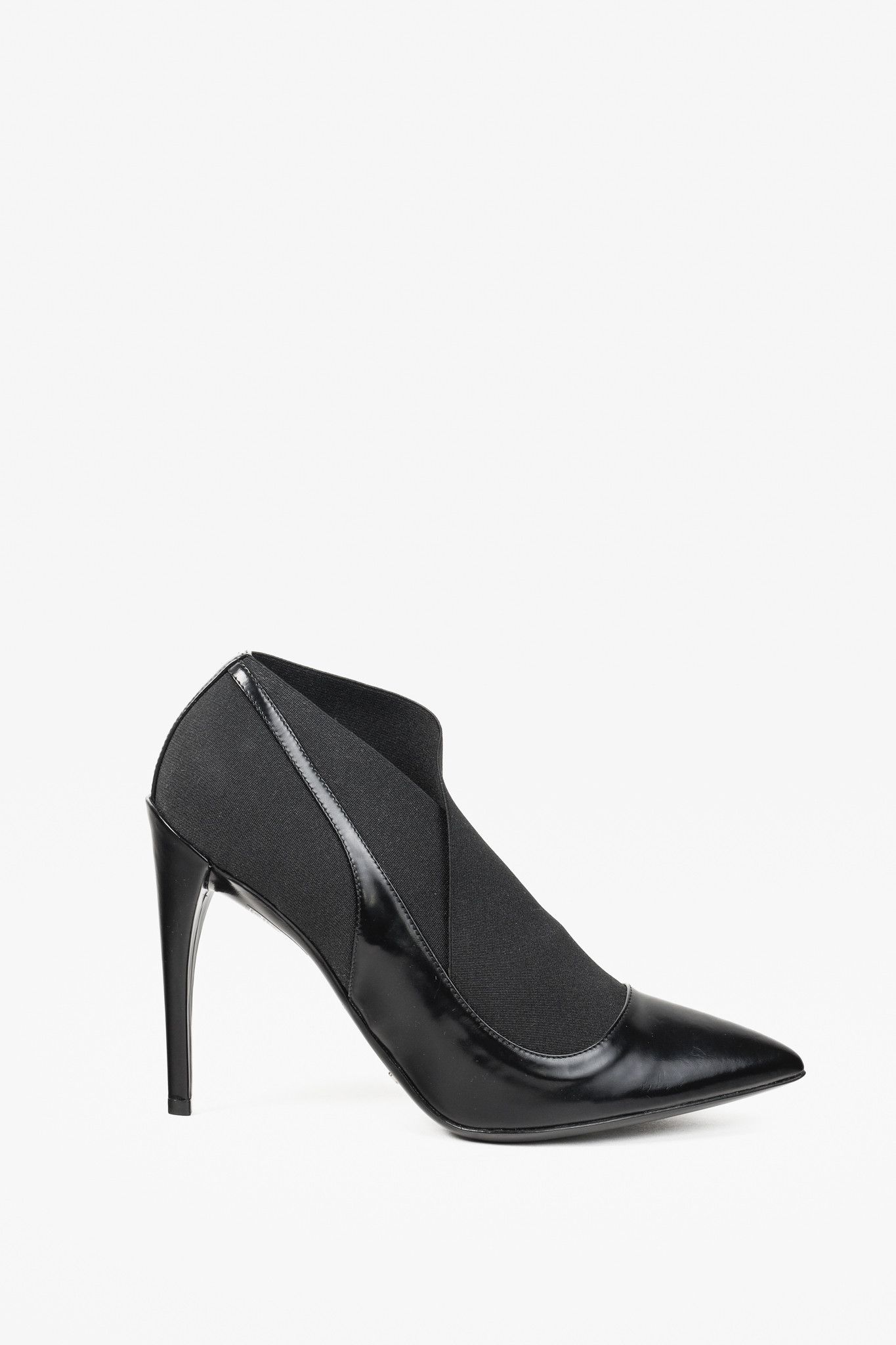 Dior Christian Dior Black Leather Elastic Pointed Toe Bootie Size US 8.5 / IT 38.5 - 1 Thumbnail