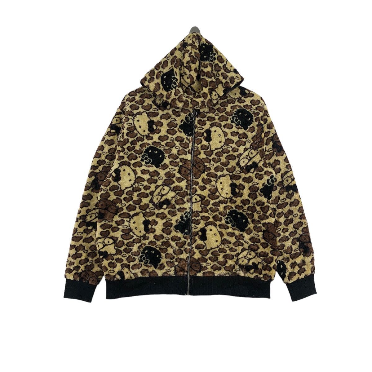 image of Anima x Vintage Hello Kitty Fleece Jacket Fullprint Logo Anime, Women's (Size XL)