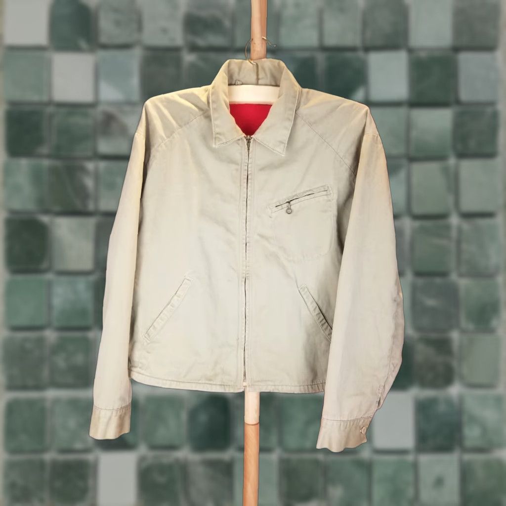 Vintage VINTAGE TUFNUF JACKET Mens Bomber Jacket Cotton Beige Detroit 50's L 21in 25in 24in 24in Flannel Lined Cap CTN Size US L / EU 52-54 / 3 - 1 Thumbnail