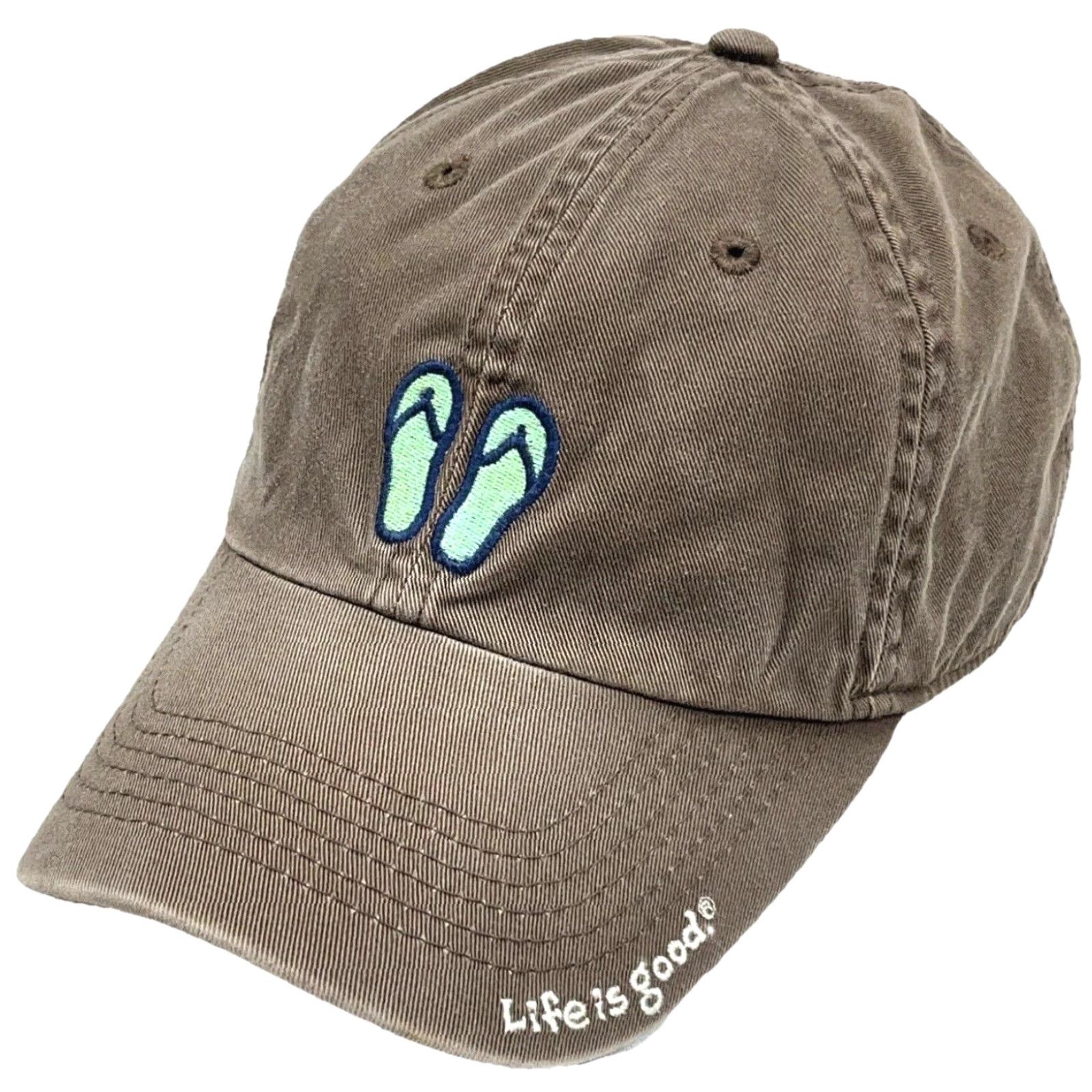 Life is Good Life Is Good Hat Cap Baseball Dad Brown Adjustable Strap Back Twill 100% Cotton Mens Casual Beach Size ONE SIZE - 2 Thumbnail