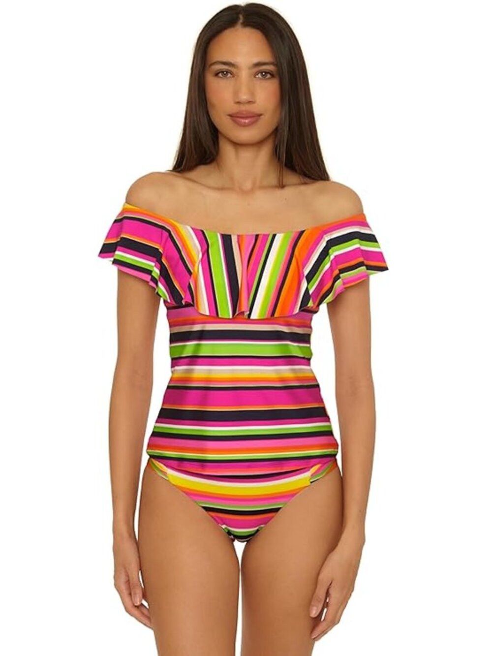 Trina Turk NWT New Trina Turk Ruffle Off Shoulder Swimsuit Top Only In Size M / US 6-8 / IT 42-44 - 1 Thumbnail