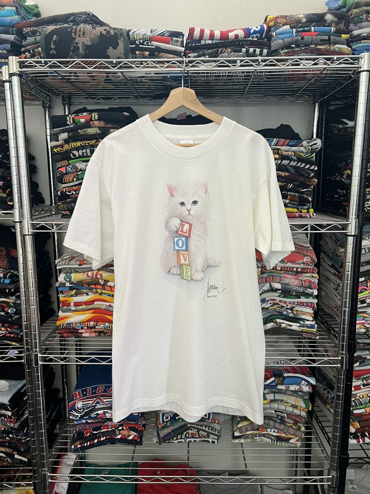 Arts & Science 1991 Harrison Cat Love Single Stitch Tee Size US L / EU 52-54 / 3 - 1 Thumbnail
