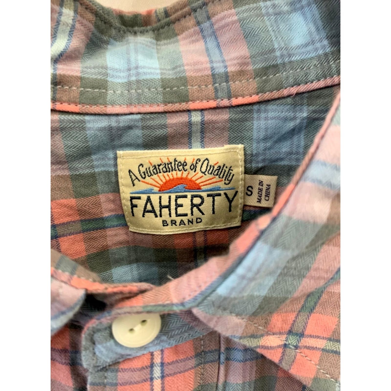 Faherty Faherty Brand Button-Down Shirt Plaid Long Sleeve Blue Pink Heritage S Mens Shirt Size US S / EU 44-46 / 1 - 3 Thumbnail